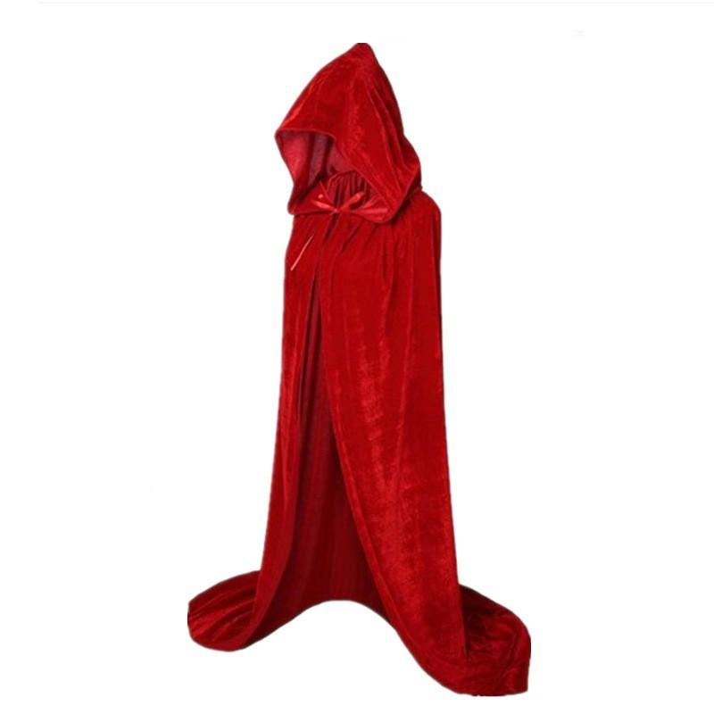 Medieval Hooded Cape Costume Adults Halloween Cosplay Witch Reaper Wizard Long Cloak