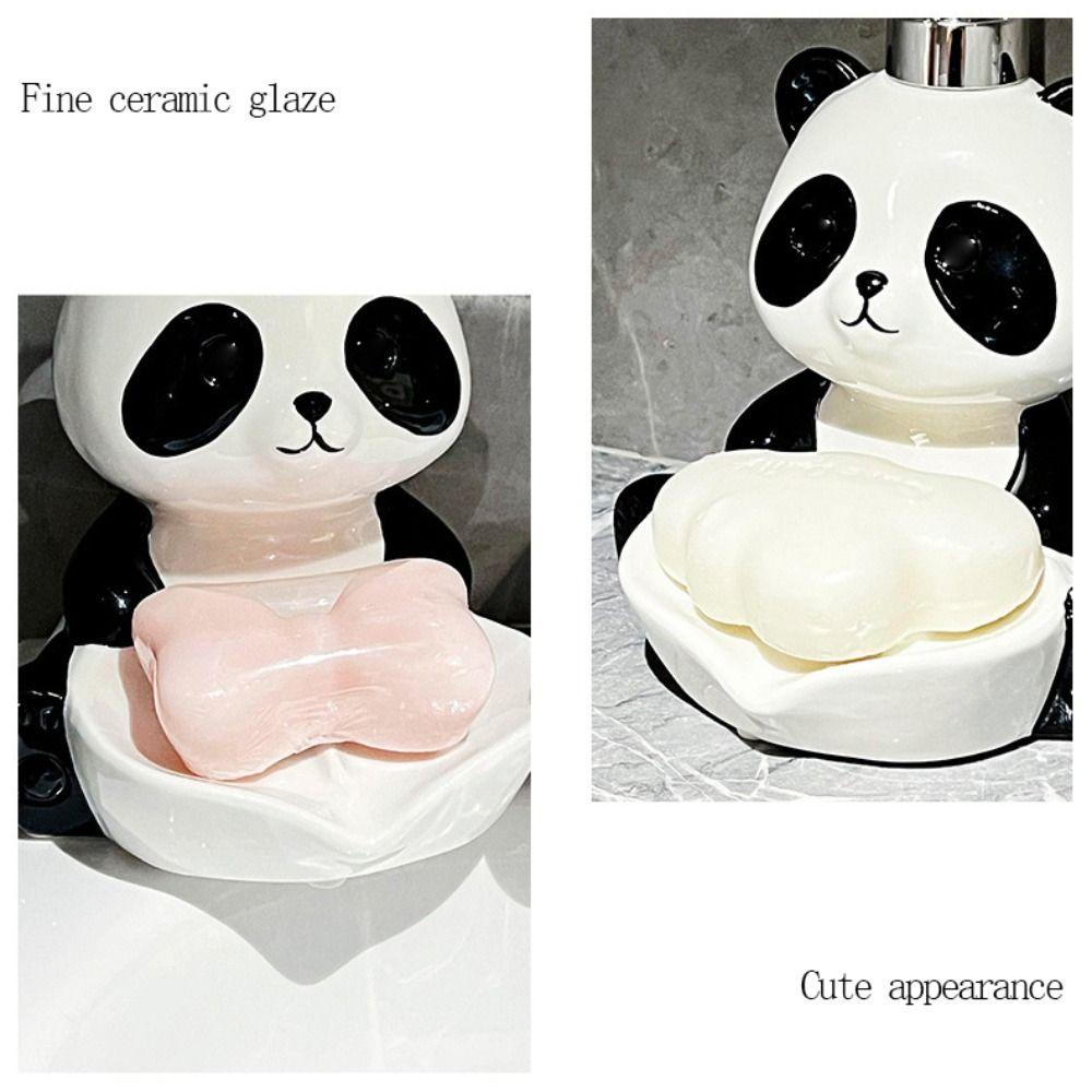 Тип пресса 2-в-1 Флакон для лосьона Мыльница 380 мл Диспенсер для геля для душа Флакон для лосьона «Панда» Шампунь