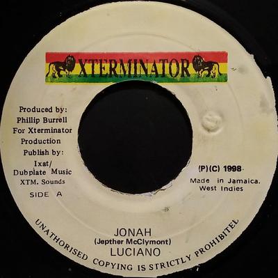 7-дюймовая пластинка LUCIANO - Jonah NONE XTerminator 1998 Ямайка Регги, Ска и Даб Б/У