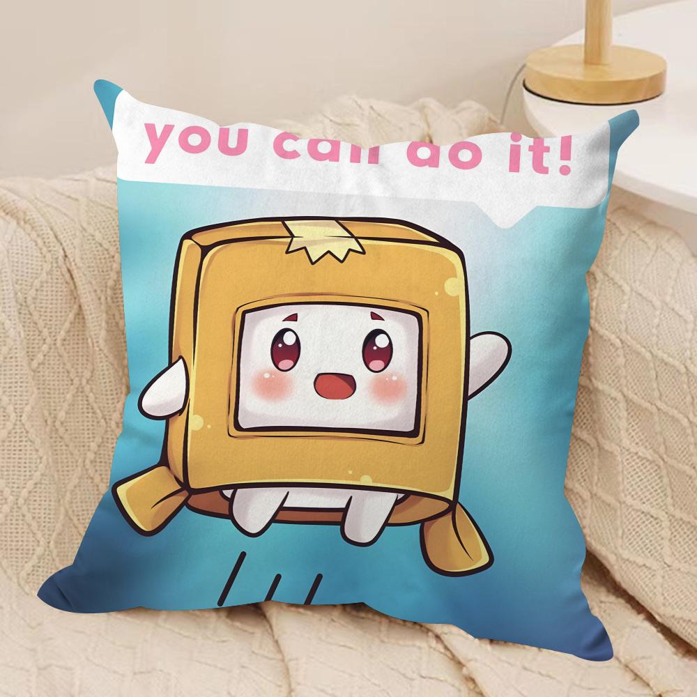 Cartoon LLankyBox Cushion Cover Soft Plush Throw Pillow Cover DoubleSided Decorative Cushion Case Sofa Bedroom Home Decor