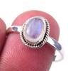 Natural Rainbow Moonstone Gemstone Handmade 925 Solid Silver Ring Size 8 I1W12