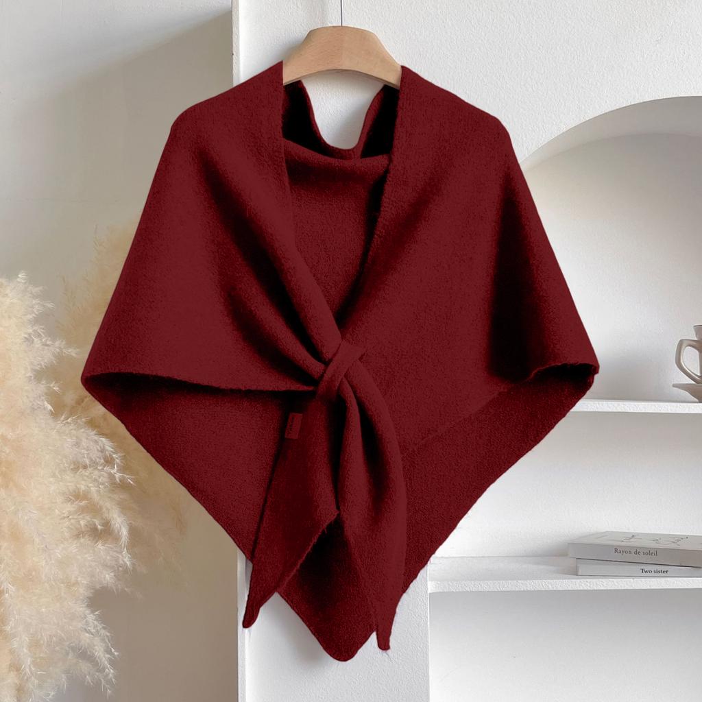 Women's Fashionable Knitted Shawl Wool Open Collar Shoulder Top Shawl Scarf