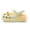 Crush Clog REGO Hot Dog Cute Fruit Detachable Accessories Stepping On Poop Shoes Unisex Same White and Yellow