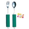 All-stainless Steel Handles, Extra-thick Grip for a Firm Grip (NS-2 Type Sponge Grip), Easy-to-clean Fork and Spoon Set (small)