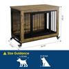 38 Inch Dog Crate Furniture Wooden Dog Kennel End Table with 3 Doors Locking Wheels Removable Tray Divider Indoor Pet Cage Side Table for Small