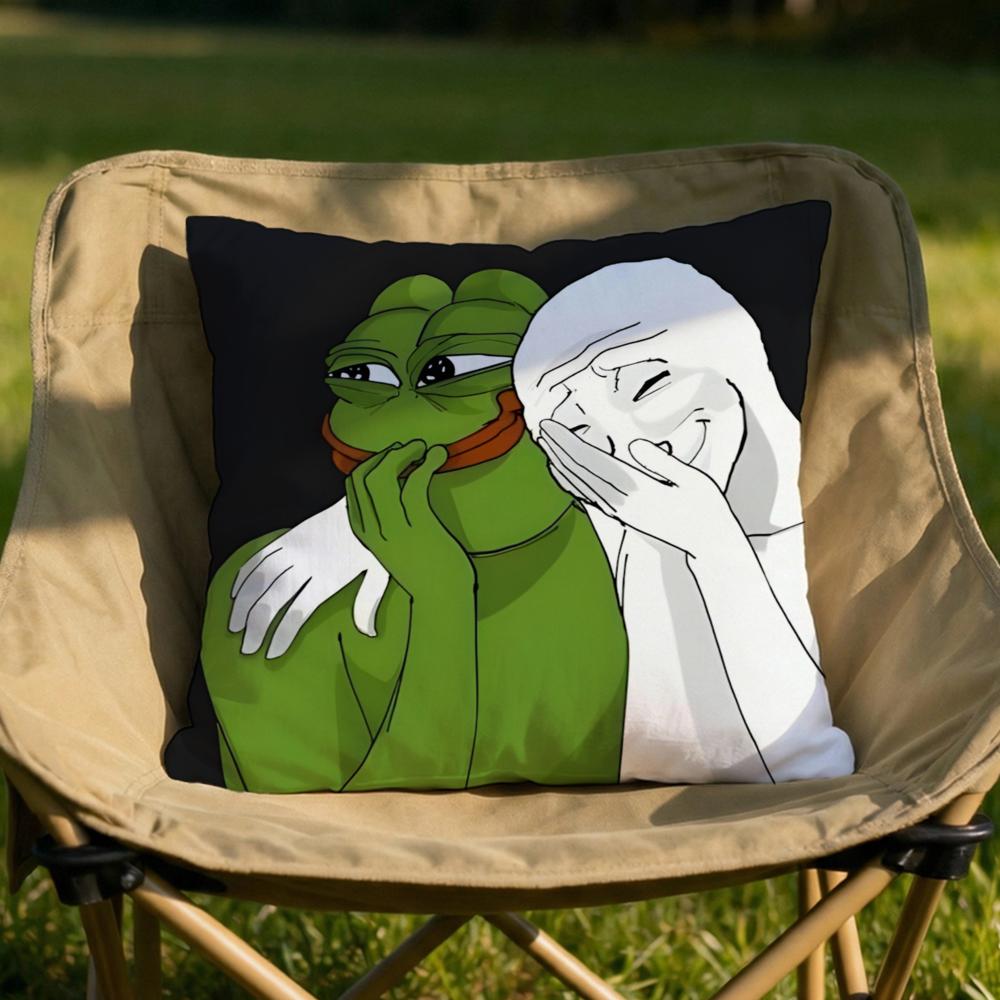 Character Pepe the Frog Cushion Cover Soft Reversible Durable Pillow Cover MultiScene Use for Home Car Daily Comfort