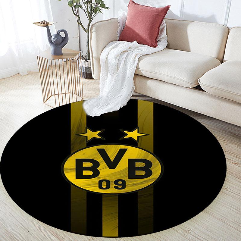 BVB pattern round rug,Carpet Rug for Living Room Bedroom Playroom ,Non-slip Floor Mat,Holiday Gifts and Birthday Gifts.