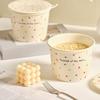 Корейские керамические миски для лапши быстрого приготовления с крышкой Студенческое общежитие Большая вместимость Высокоэстетичная посуда Милая миска с мультяшным принтом