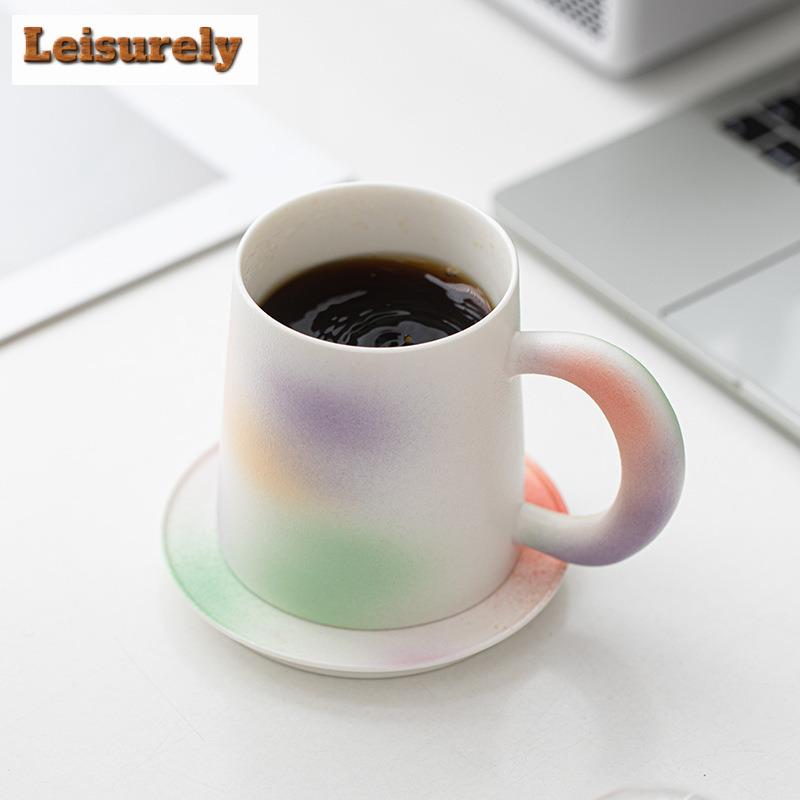 400ml Gradient Peach Blossom Coffee Filter Cups Espresso Filter Set Reusable Cone Pour Over Coffee Dripper Filters Accessorie