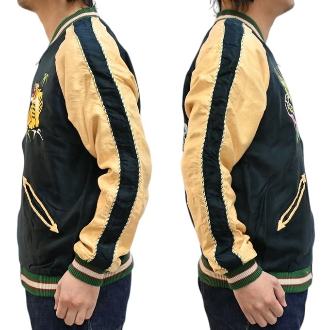 Tailor Toyo Стареющая сувенирная куртка Сукаджан ГОЛОВА ДРАКОНА ОРЕЛ Taylor Toyo TT15683-119 × (JP, Алфавит, 2XL, Черный)