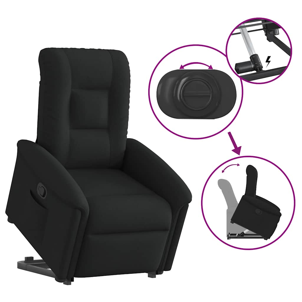 Recliner Chair with Rising Function Black Fabric
