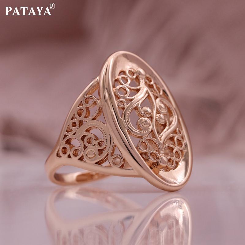 PATAYA Rose Gold Color  Hollowing Process Classic Delicate Women Earrings