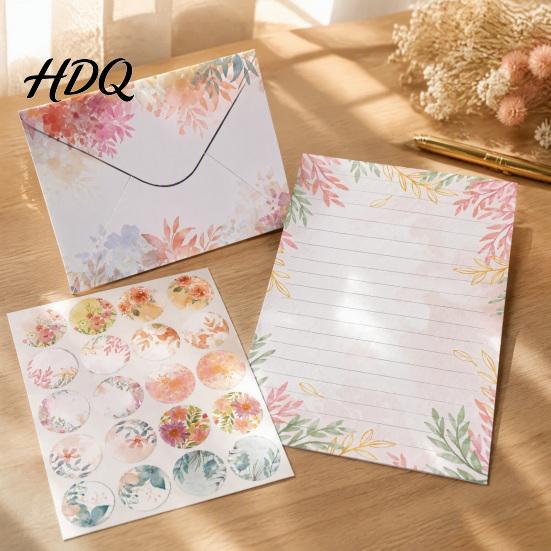 Бумага для письма для подарков Набор акварельных бланков Конверты Письма и наклейки Креативный ежедневный набор Рукописная корреспонденция День рождения