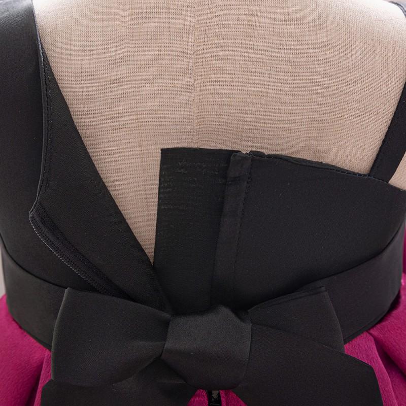 Baby Girl Formal Dress Bowknot Slant Shoulder Party Gown Toddler Princess Events Winter