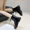 Модные повседневные ретро-ботинки женские дизайнерские туфли из искусственной кожи женские осенне-зимние черные ботинки на платформе для женщин