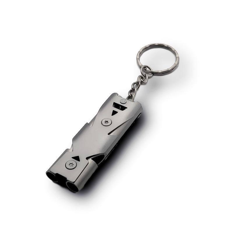 In-Stock Stainless Steel Dual-Tube High-Frequency Survival Whistle