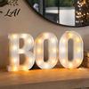 Праздничные световые украшения 3 шт. Буквы Halloween 'BOO' со светодиодной подсветкой Внутренняя световая вывеска Украшения Вверх Знак 'BOO' для дома Кухни Камина