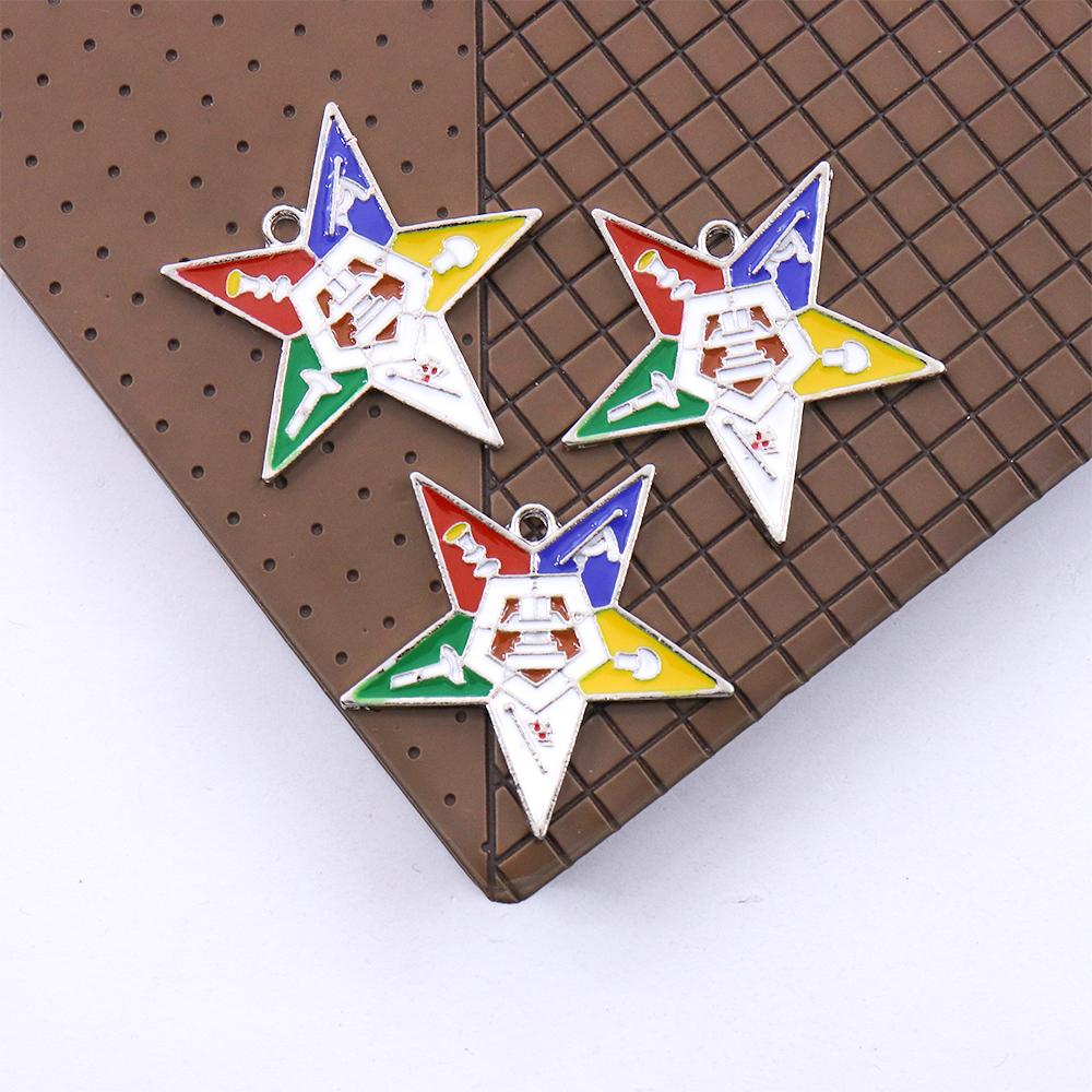Jewelry Making DIY Metal Enamel Mason Club Order of the Eastern Star OES Charms Pendant