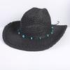 Popular Classic Western Cowboy Straw Hat Summer Hollow Big Eaves Sun Hat Handwoven Straw Hat