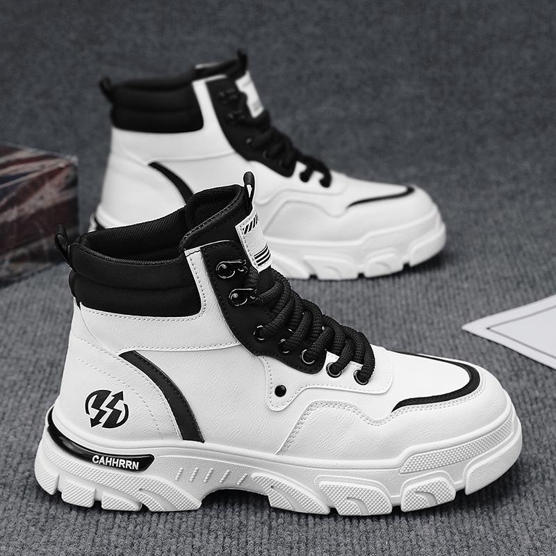 Новые модные осенние и зимние мужские высокие ботинки martin для студентов, трендовые рабочие туфли на мягкой подошве для мальчиков, кроссовки Martin с защитой труда
