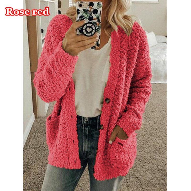 Женская осенне-зимняя плюшевая толстовка, модный повседневный плюшевый кардиган, женский свободный свитер, топы больших размеров