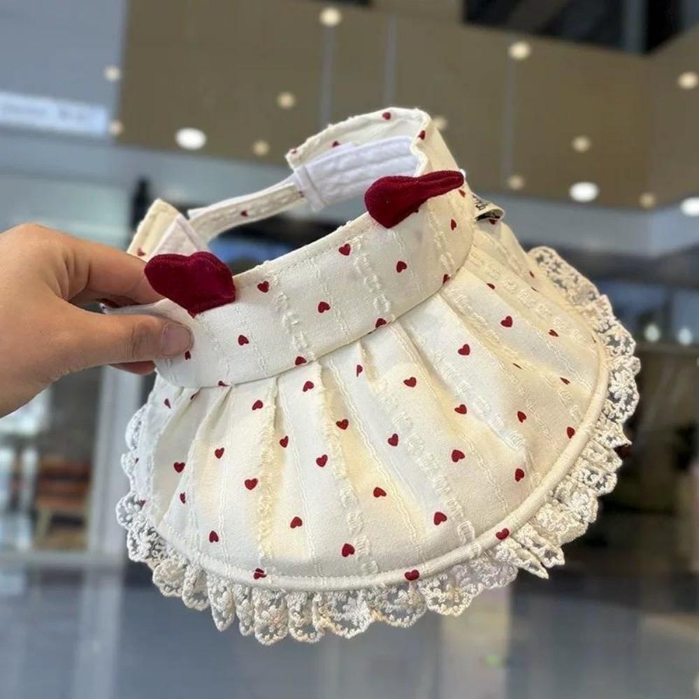 Summer Baby Sun Protection Hat Large Brim Visor Cap Sweet Children's Sun Hat No Top Sunshade