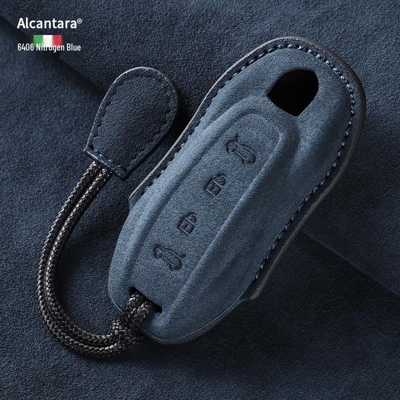 Suede Key Cover with Buckle for Porsche Macan 4, Fits 25 Models, Pure Electric & Jincheng Edition