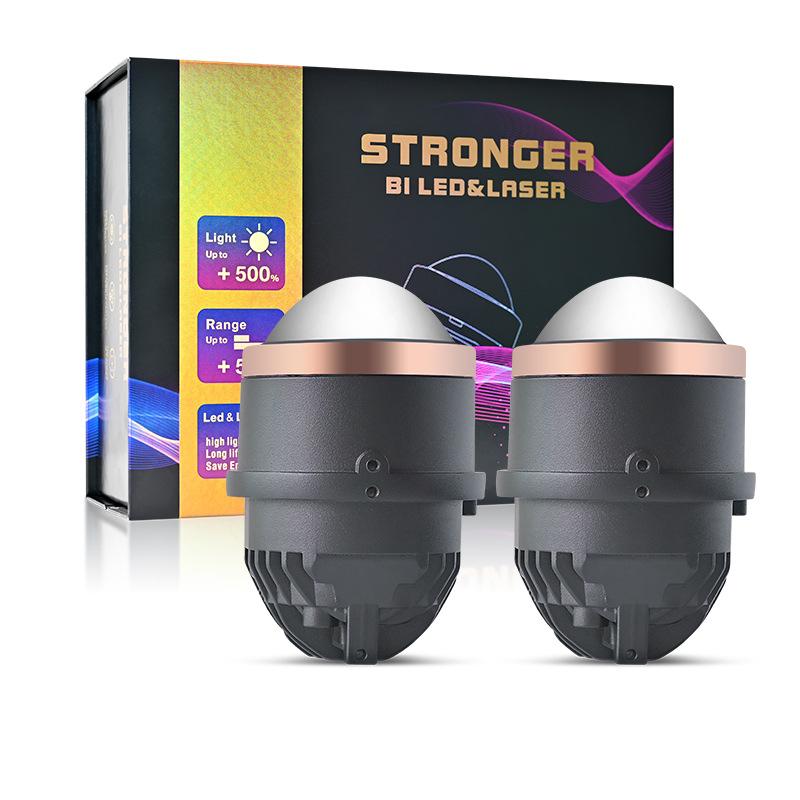 Автомобильная светодиодная противотуманная фара, бифокальная линза 3 дюйма, трехцветный светодиодный свет 30-85 Вт двойная прямая лазерная противотуманная фара водонепроницаемая