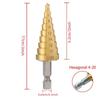 3pcs HSS Titanium Coated Step Drill Bit 4-12 4-20 4-32 Drilling Power Tools  Metal High Speed Steel Wood Hole Cutter Cone Drill