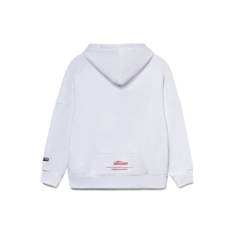 Li-Ning Пуловер с капюшоном с забавным принтом X Universal Studios «Назад в будущее», унисекс, белый AWDRB01-3