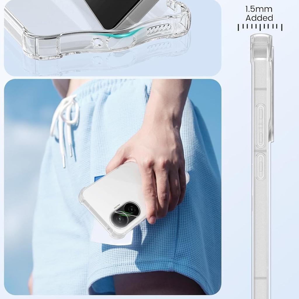 Прозрачный противоударный чехол из ТПУ с четырьмя углами для Xiaomi Poco F7 5G Защитная крышка Прозрачная накладка Рамка Fundas