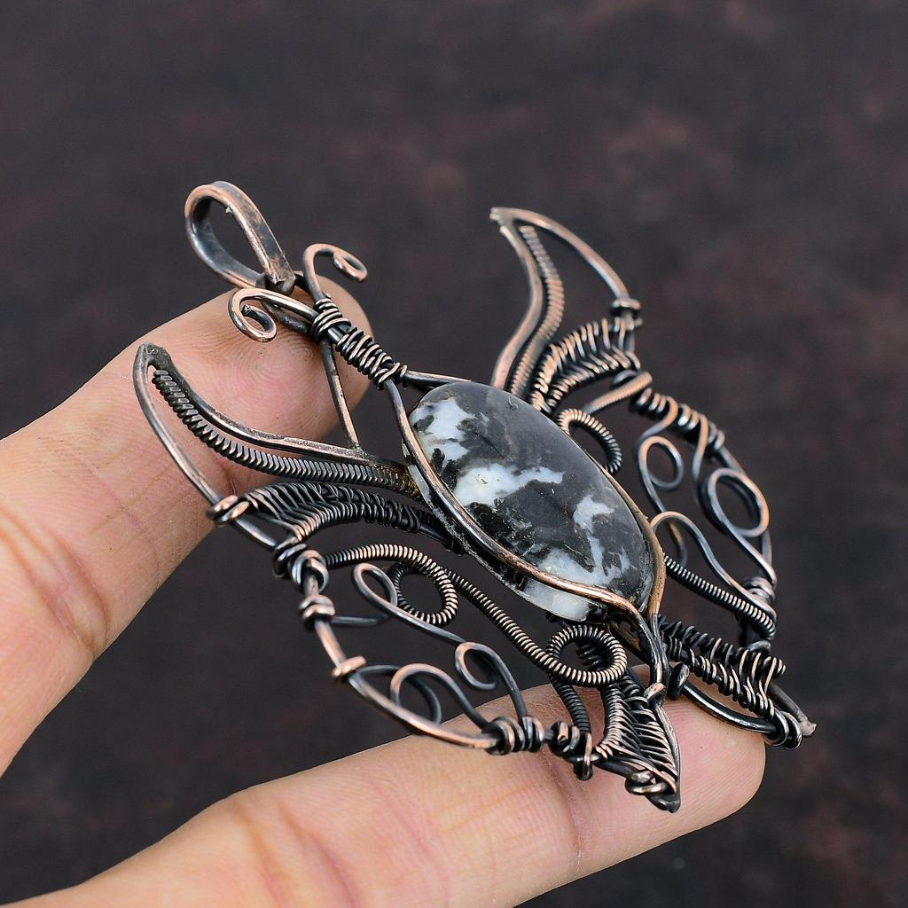 Белый Буйвол Бирюзовый Кулон Медная Проволока Обернутый Кулон Ювелирные Изделия Ручной Работы Подвеска Из Драгоценного Камня Медная Проволока Ювелирные Изделия Кулон Бабочка Для Подарка