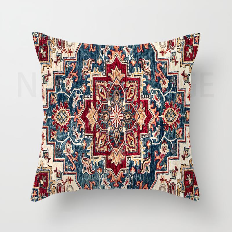 Red Moroccan Ethnic Short Plush Pillowcase Living Room Bedroom Sofa Cushion Cover Home Decor 40x40 45x45 50x50 60x60