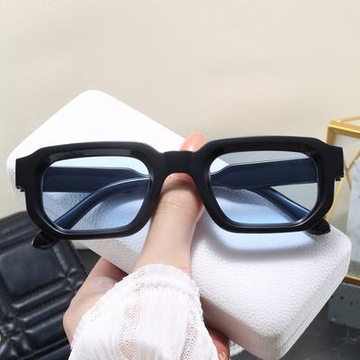 Квадратные солнцезащитные очки UV400 Винтажные Синие Чайные Панк Модные Очки для Мужчин Женщин