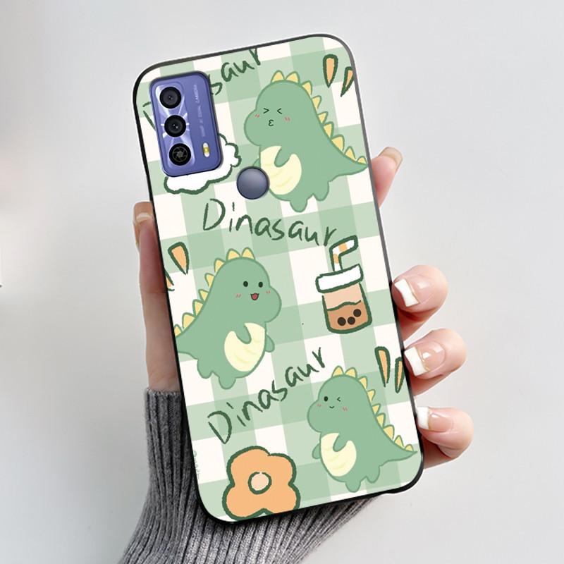 Phone Funda For TCL 20B 20Y 20E Case Aesthetic Cute Cat Astronaut Black Soft Silicone TPU Capa for TCL 20E 20Y 20B Back Cover