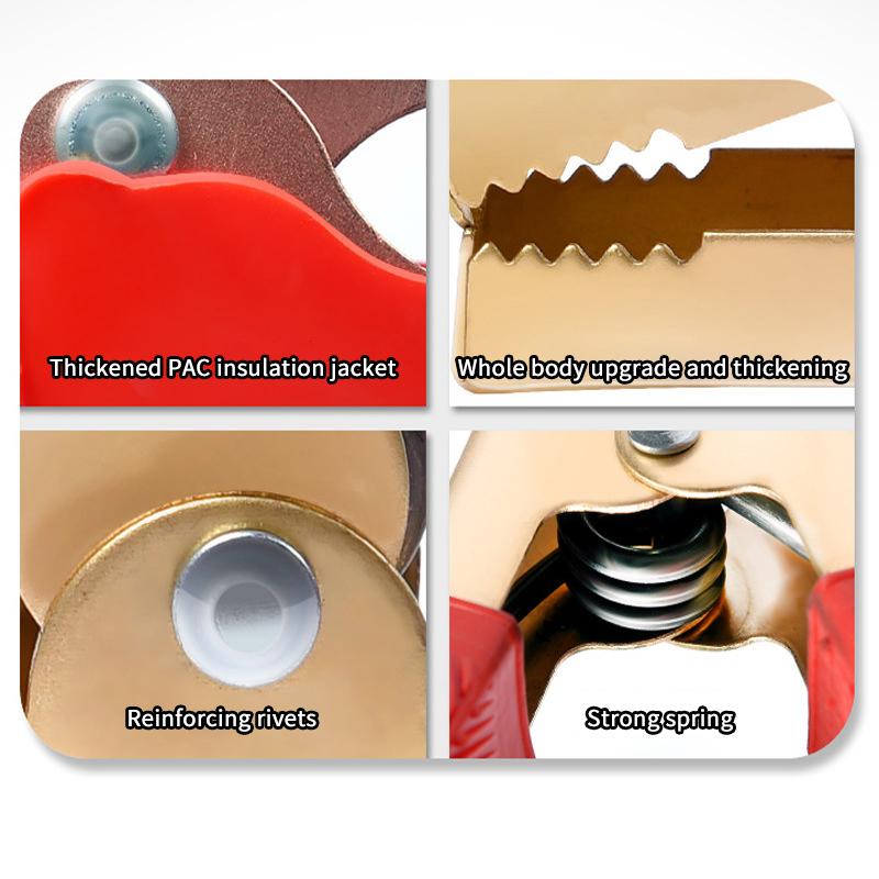 1 пара тестовых зажимов типа «крокодил» с пластиковой ручкой для электрического проекта 100-300А электрический зажим типа «крокодил» для аккумулятора с изоляцией