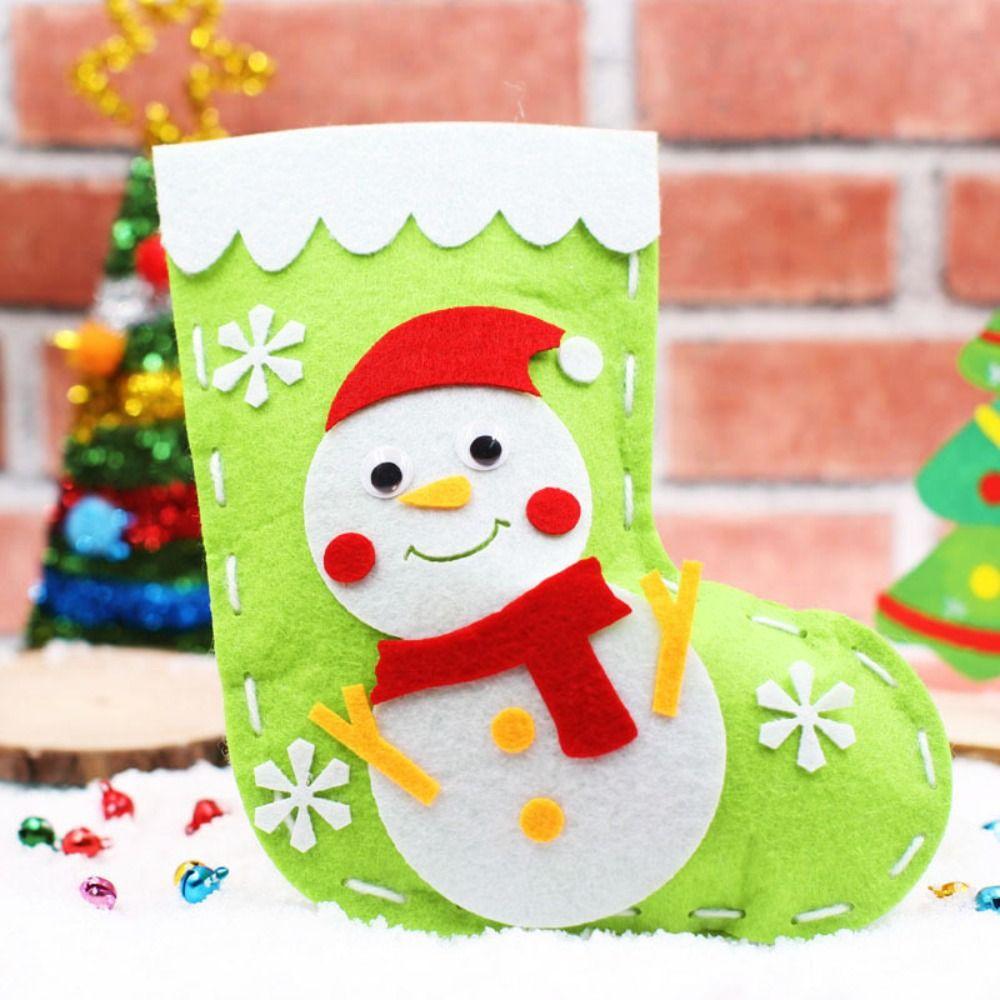 Non-woven Fabric Hangable Christmas Sock House Decoracion Xmas Non-Woven Socks Kids/Children