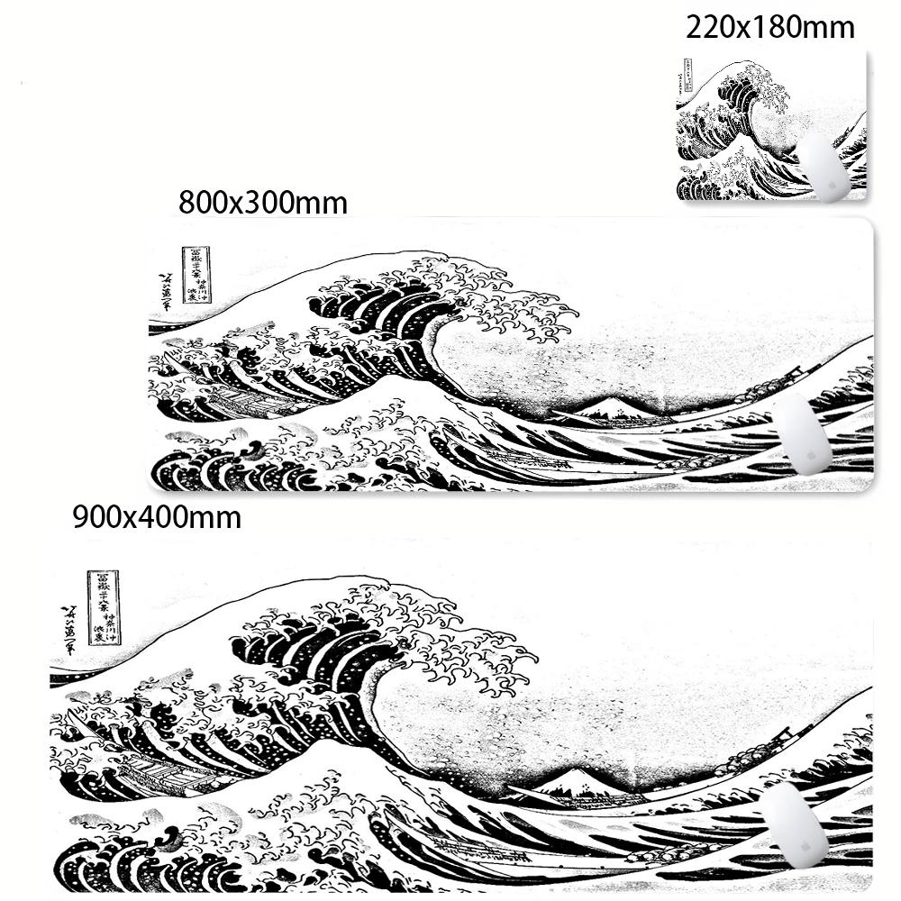 Art  Mouse Pad Gamer White Great Wave Large HD Custom Mousepad XXL Cool Desk Mats Soft Office Carpet Laptop Mice Pad Table Mat