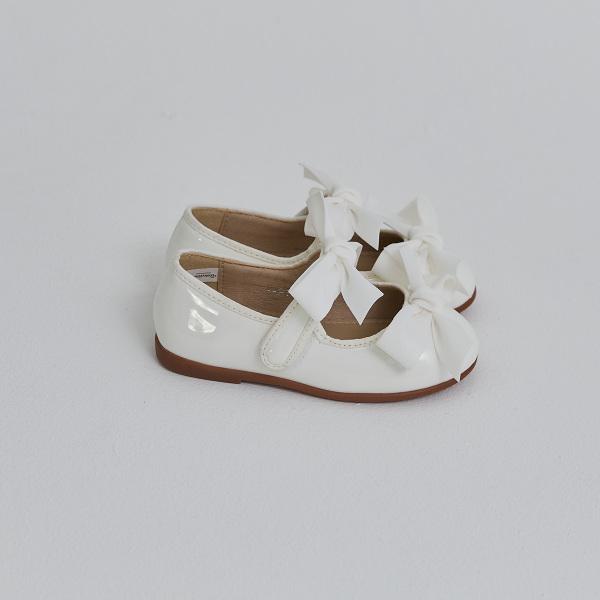 Baby Jam Girls' Two-tier Ribbon Flat White-Y910
