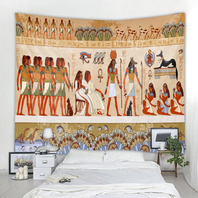 Богемный настенный гобелен, занавеска для гостиной, спальни, гобелен, египетский фараон, дворец, мифология, декоративный гобелен