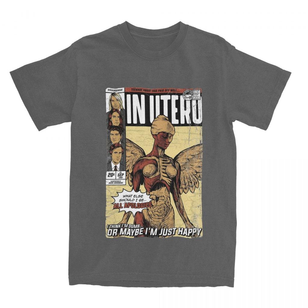 Casual In Utero Kurt Cobain T Shirt Unisex Women Cotton Tee Shirt Adult Clothes
