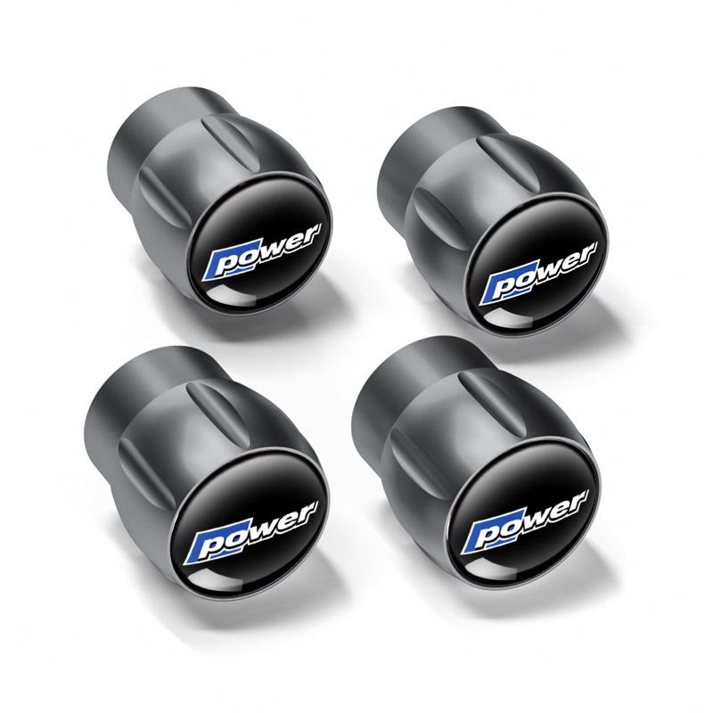 Power Modified Car Tire Valve Stem Caps, Aluminum Alloy Universal Decorative Tyre Air Nozzle Valve Core Caps Auto Accessories