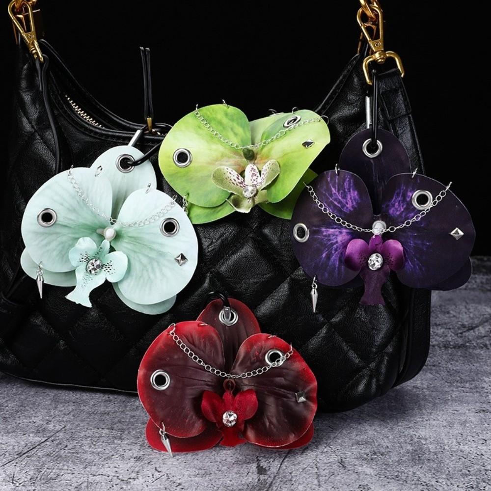 Exquisite Moth Orchids Keychain Bag Backpack Decor Butterfly Orchid Keychain Friend's Gift
