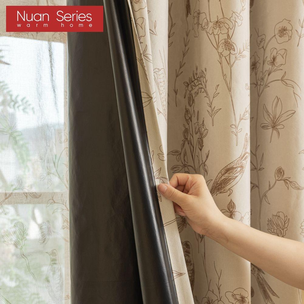 1 шт. Серия Nuan Французские Ретро Высококлассные Бежевые Шторы с Принтом Полностью Затемняющие Шторы для Спальни Гостиной Балконного Окна для Домашнего Декора