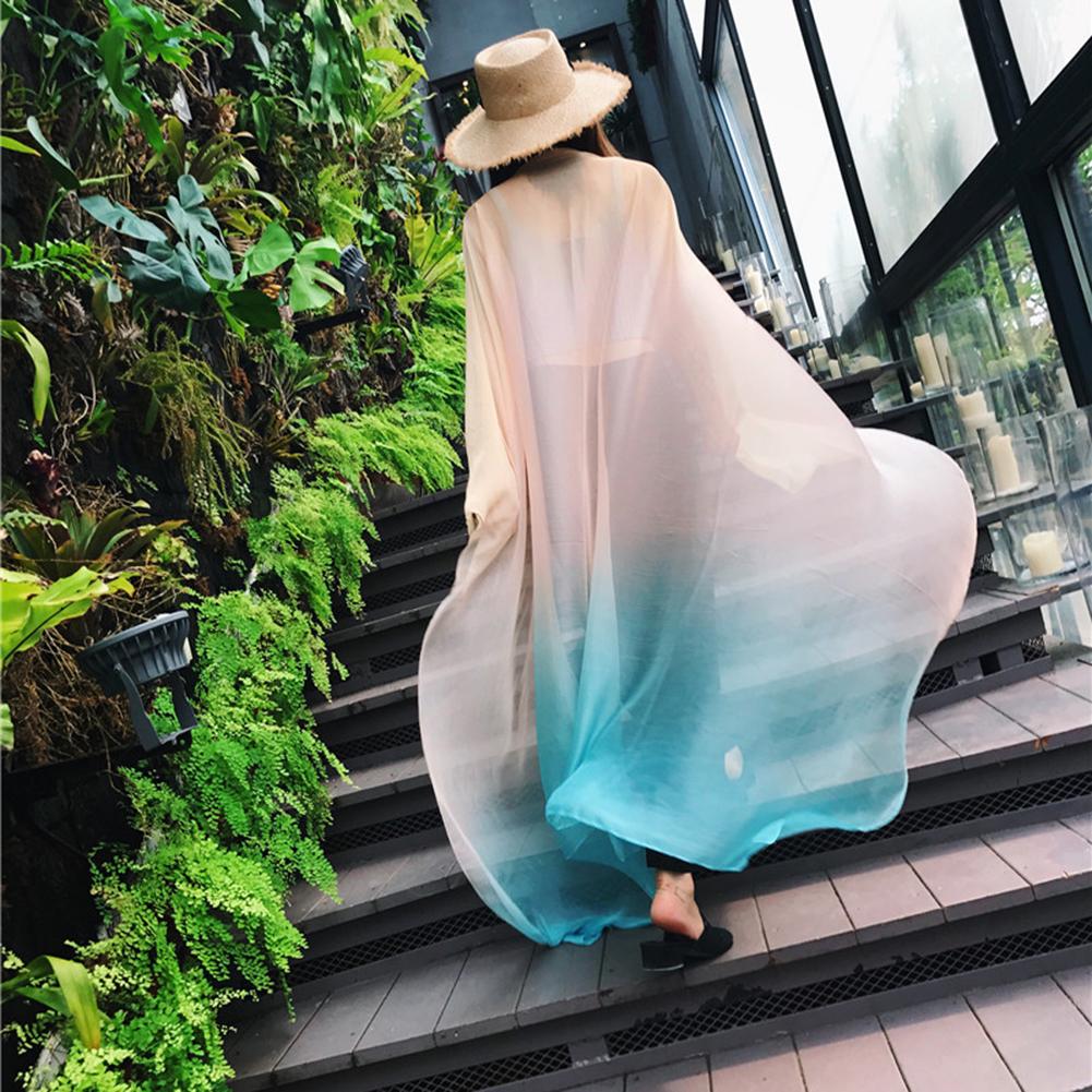 Women Stylish Gradient Colour Beach Sun-screen Scarf Fashionable Tippet Festival Gift