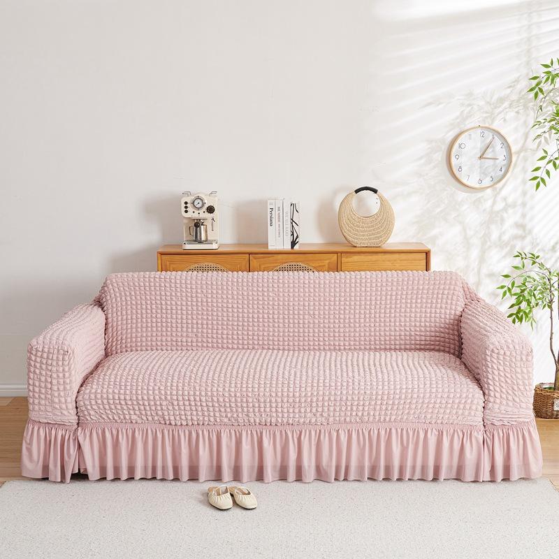 Sofa Cover Seersucker Skirt Model All Inclusive Universal Universal Lazy All Inclusive Full Cover Elastic Cover