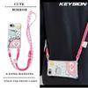 KEYSION Crossbody Strap Phone Case for iPhone 16e SE 2020 2022 Cute Cartoon Long Lanyard Mirror Shockproof Cover for iPhone 8 7 Plus