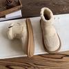 Короткие ботинки из овечьей шерсти, зимние ботинки, женские, осень-зима 2025, новые, нескользящие, на плоской подошве, из замши и велюра, утепленные хлопком, женские