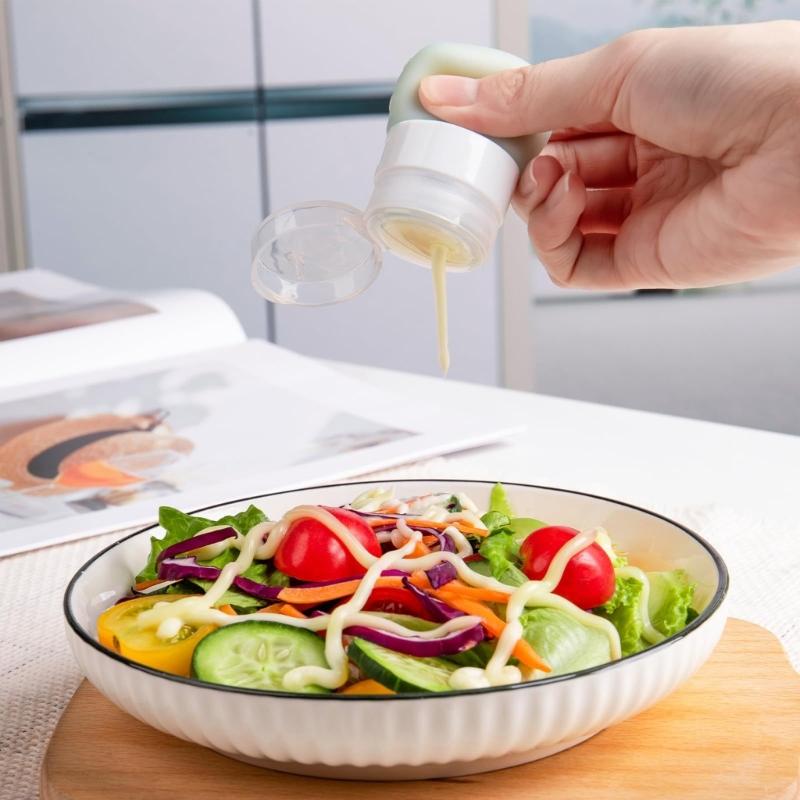 Пластиковые контейнеры для заправки салатов для ланч-боксов Герметичные и портативные бутылочки для соусов Безопасные контейнеры для хранения продуктов