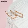 SIMJOO Rose Gold Color Fashion Personalized Design Zircon Earrings